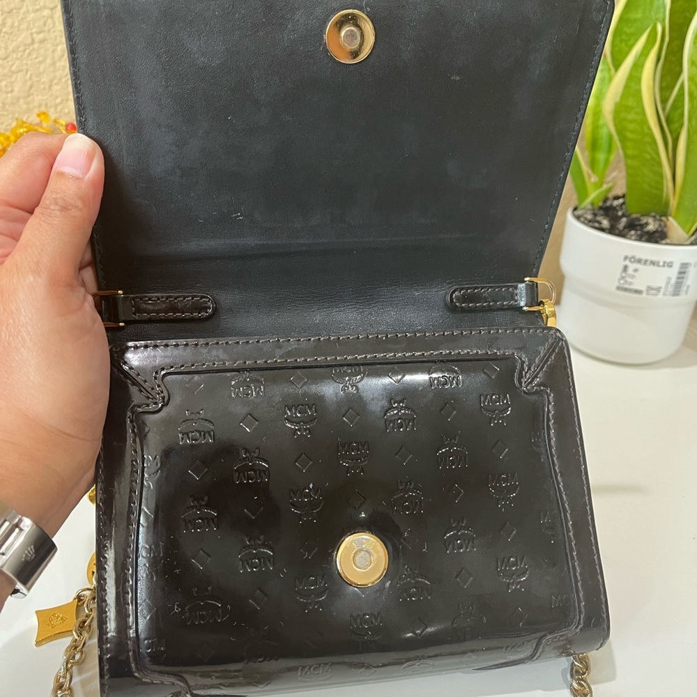 MCM Patent Sling Bag - Picture 9 of 15